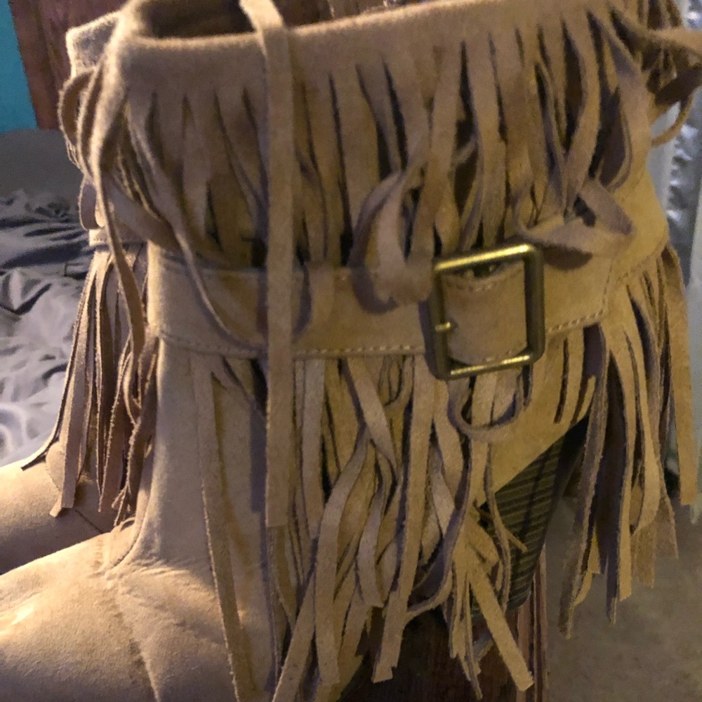 Fringe booties